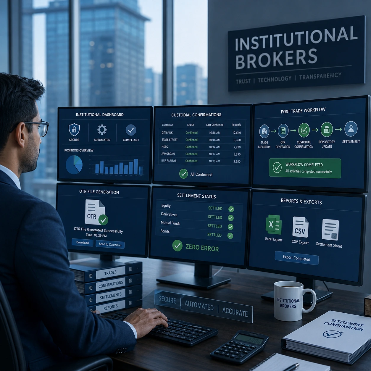 Institutional Clearing and OTR Terminal UI