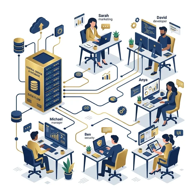 TallyPrime Gold Networking Illustration